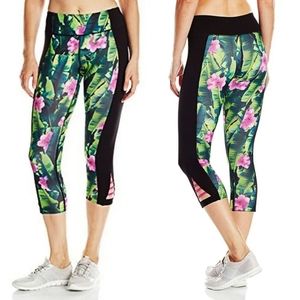 Betsey Johnson jungle flower color block leggings